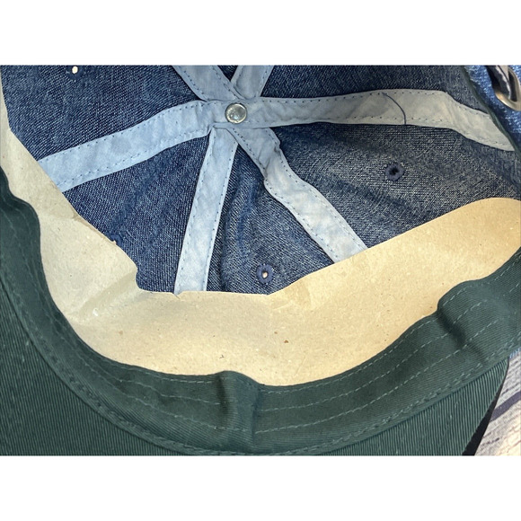 Vtg Imperial Headwear Official Rock Gear Denim & Leather Stitched Hat Strapback - Picture 8 of 10